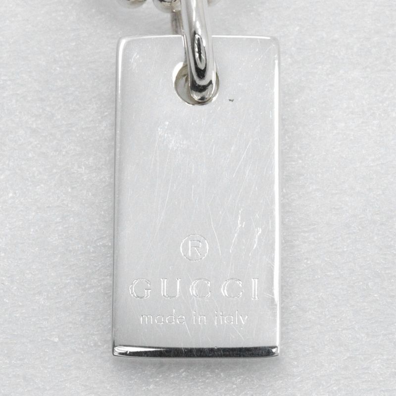 Gucci Logo Plate Silver 925 Ladies 6.8g Bracelet