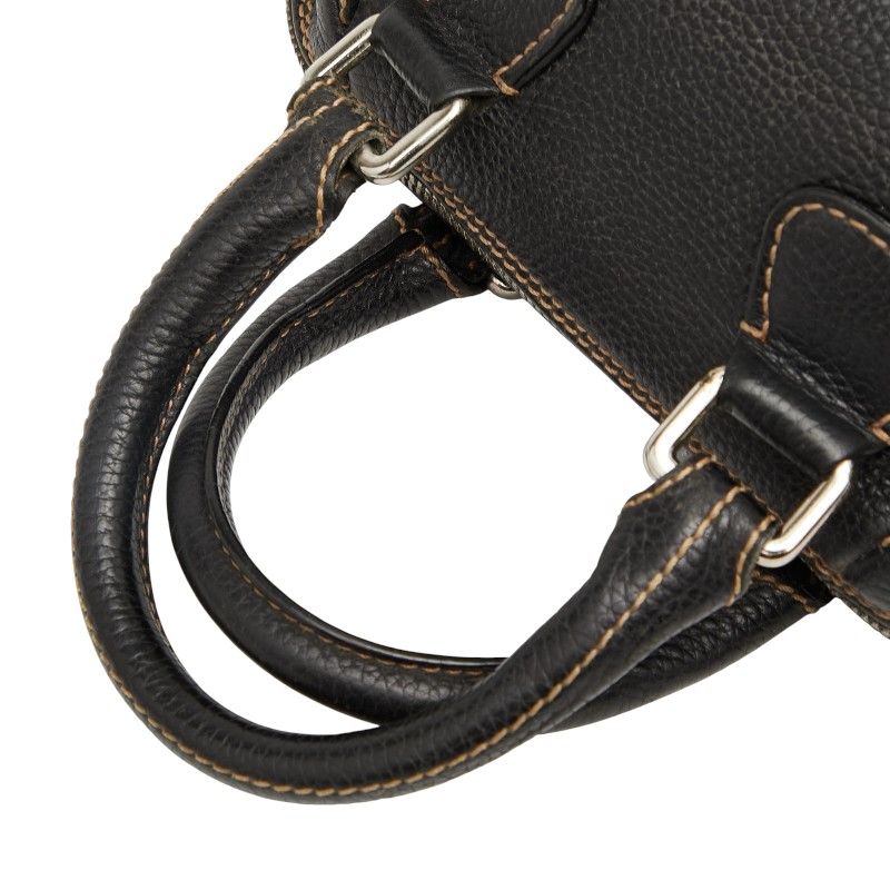 Chanel Logo Fringe Mini Boston Bag Handbag Black Caviar Skin Ladies Chanel