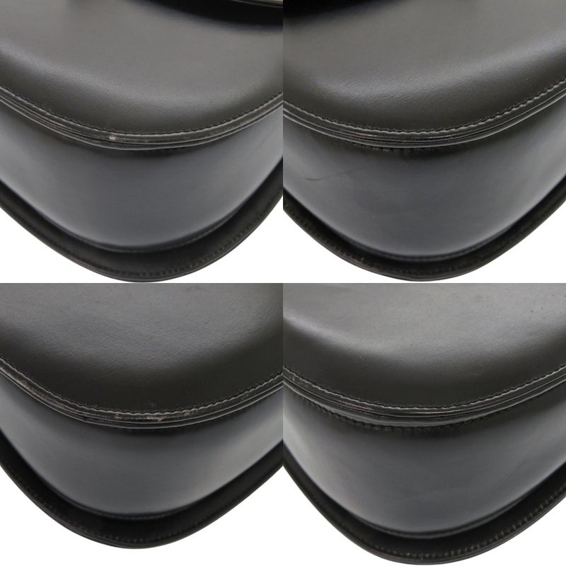 Gucci Bamboo Turnlock Vintage Leather Black Handbag Black 0715 Gucci