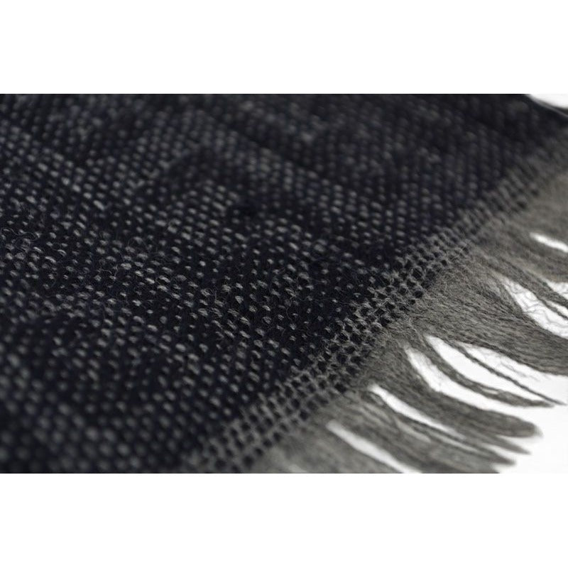 Fendi Scarf Winter Reversible Wool 100% FF Logo Zucca Pattern Black Gray — view 7