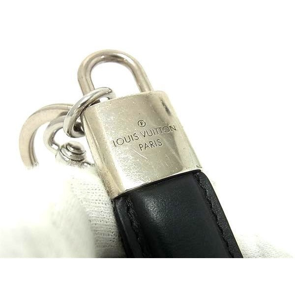 Louis Vuitton Key Holder Dragonne Padlock Black Leather Metal — view 4