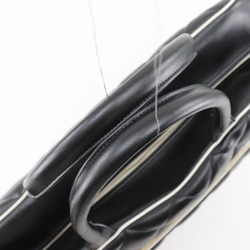 Chanel Matelasse Logo Vintage A05943 Calf Black Ladies Boston Bag