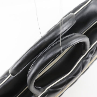 Chanel Matelasse Logo Vintage A05943 Calf Black Ladies Boston Bag