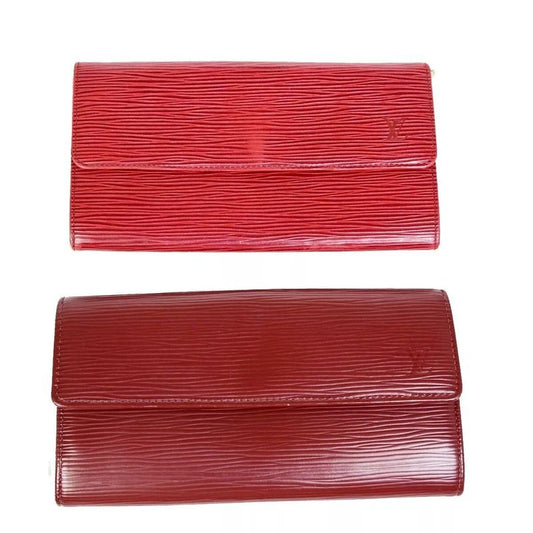 Louis Vuitton Long Wallet Epi Red Ruby Set Of Two 61ka294
