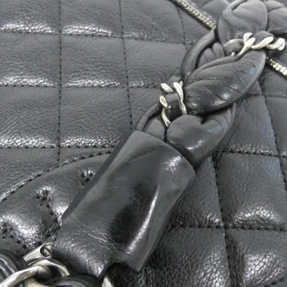 Chanel Shoulder Bag Black Aged Metal — view 6