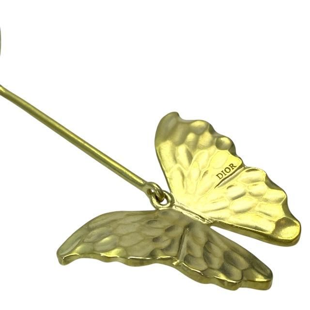 Christian DIOR Necklace Choker Jewelry Accessories Small Butterfly Motif GP Gold