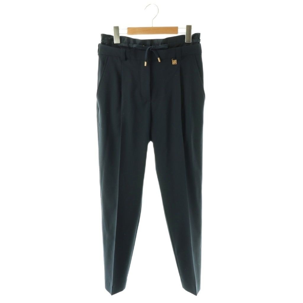 Louis Vuitton Trompe L'oeil Pants Tapered Double Waist Tuck 36 Navy CX