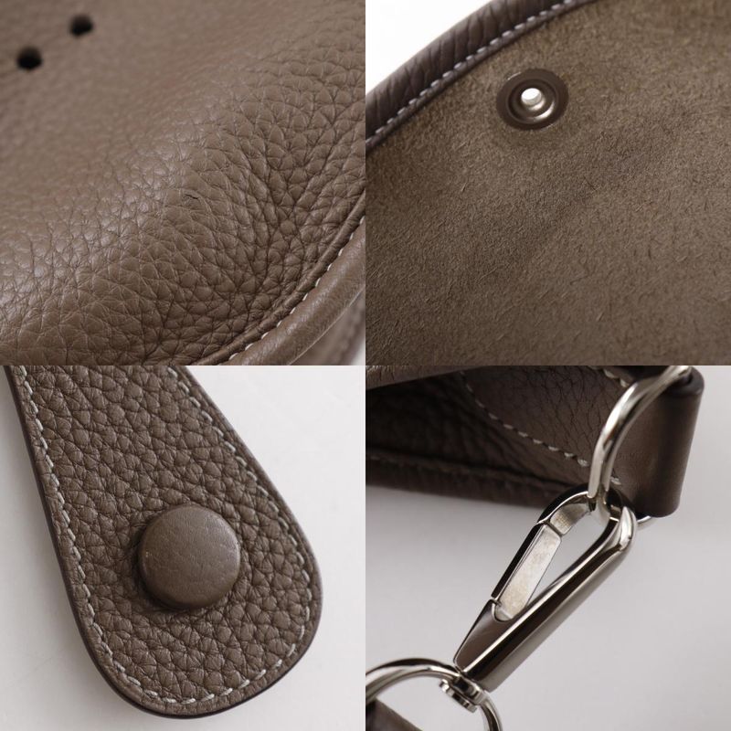 Hermes Evelyn 3GM Evelyn Taurillon Clemence Etoupe Silver Hardware □P Ladies