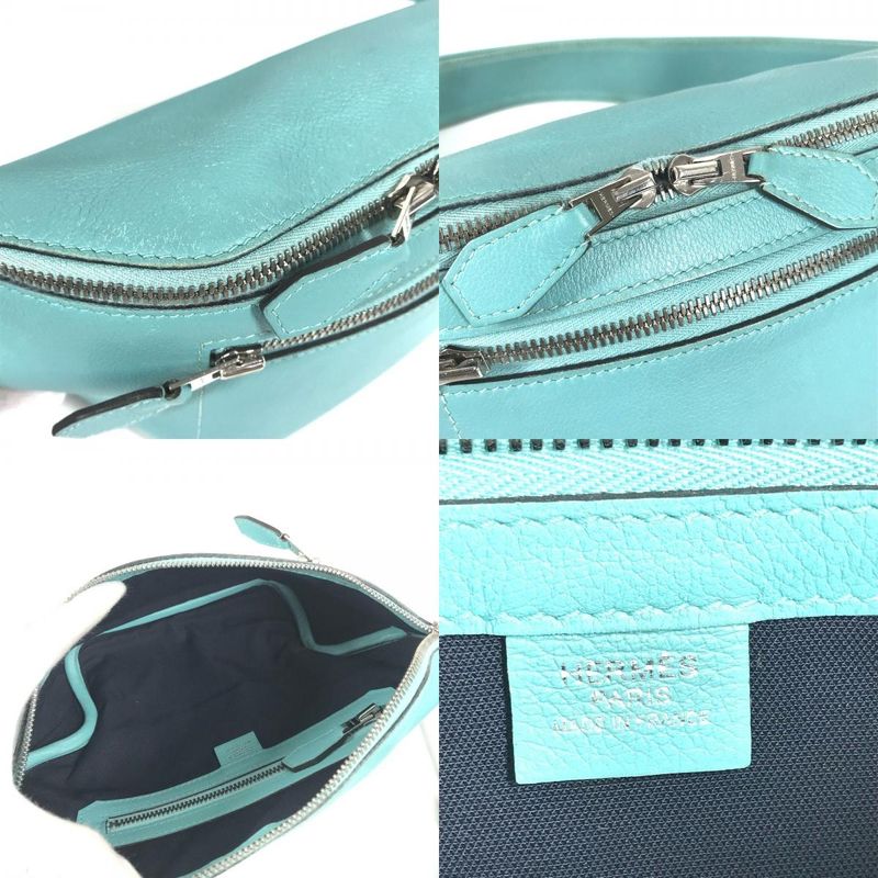 Hermes Body Bag City Slide Cross PM Evercolor Blue Atoll Blue