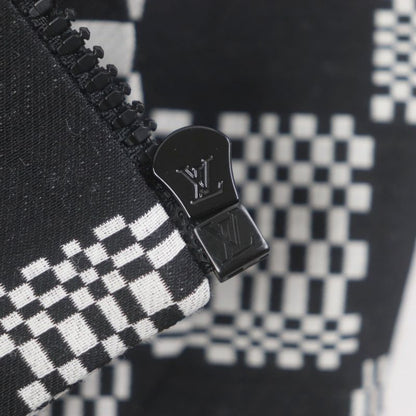  Louis Vuitton Hkb90w Damier Hooded Zip-up Jacket Black White 44 Made In Italy