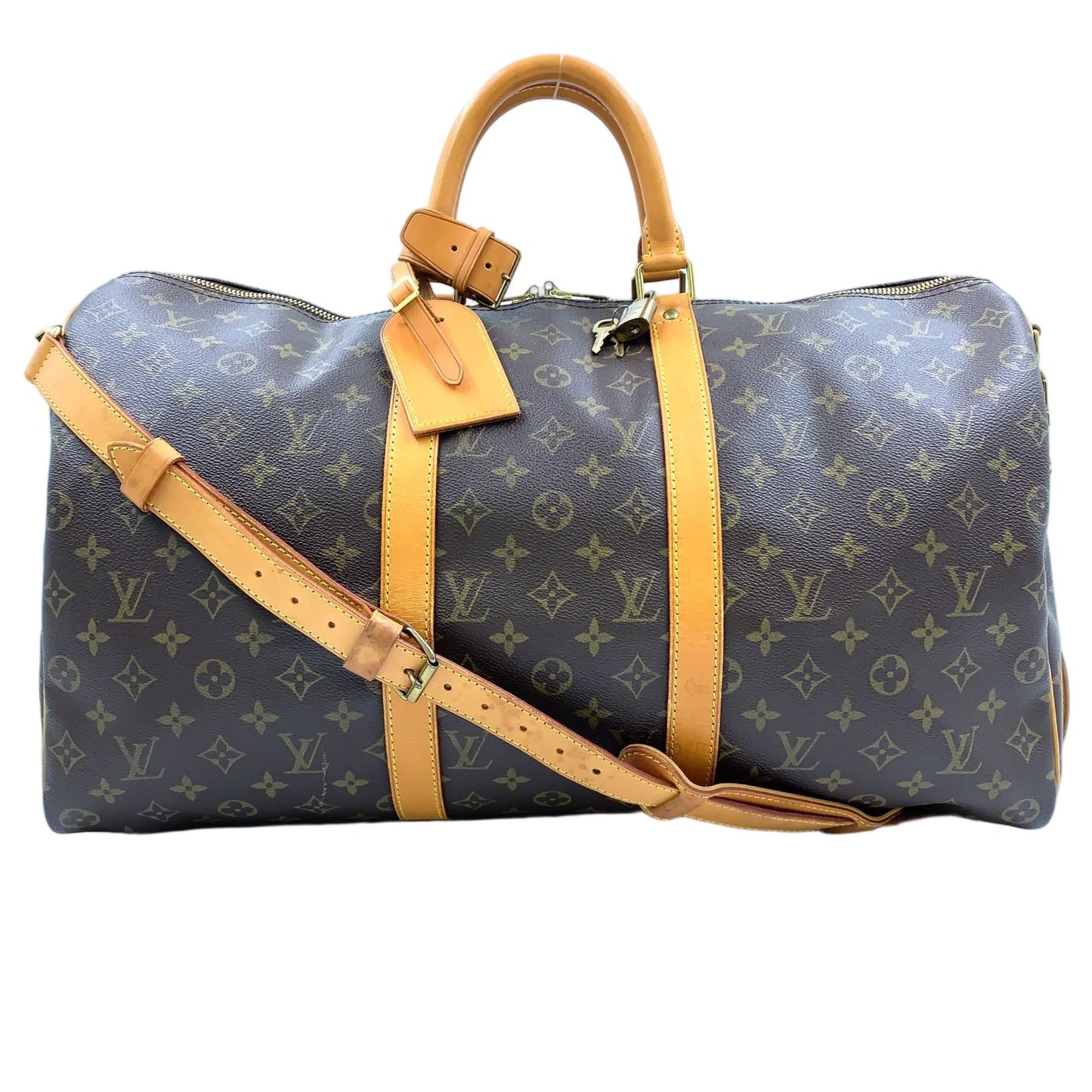 Louis Vuitton Keepall Bandouliere 50 Monogram Leather Brown Light Boston