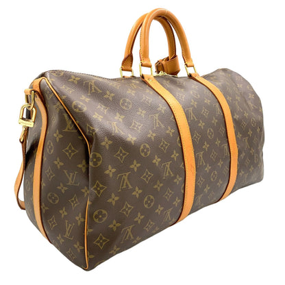 Louis Vuitton Keepall Bandouliere 50 Monogram Leather Brown Light Boston — view 2