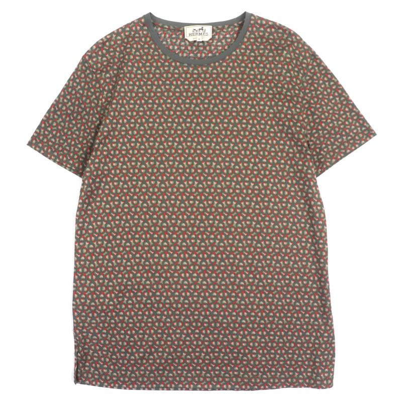 Hermes 100% Cotton Chaine D'ancre Patterned Crew Neck Short Sleeves