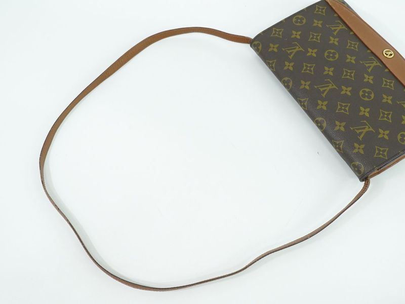Authentic Louis Vuitton LV Bordeaux Monogram 2WAY Shoulder Bag Clutch Bag Brown