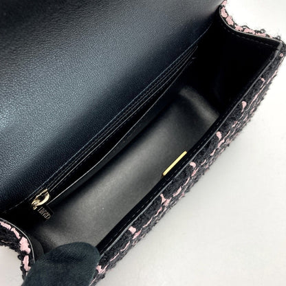 Chanel Cocomark Camellia Chain Shoulder Bag As4388 Black X Pink Tweed