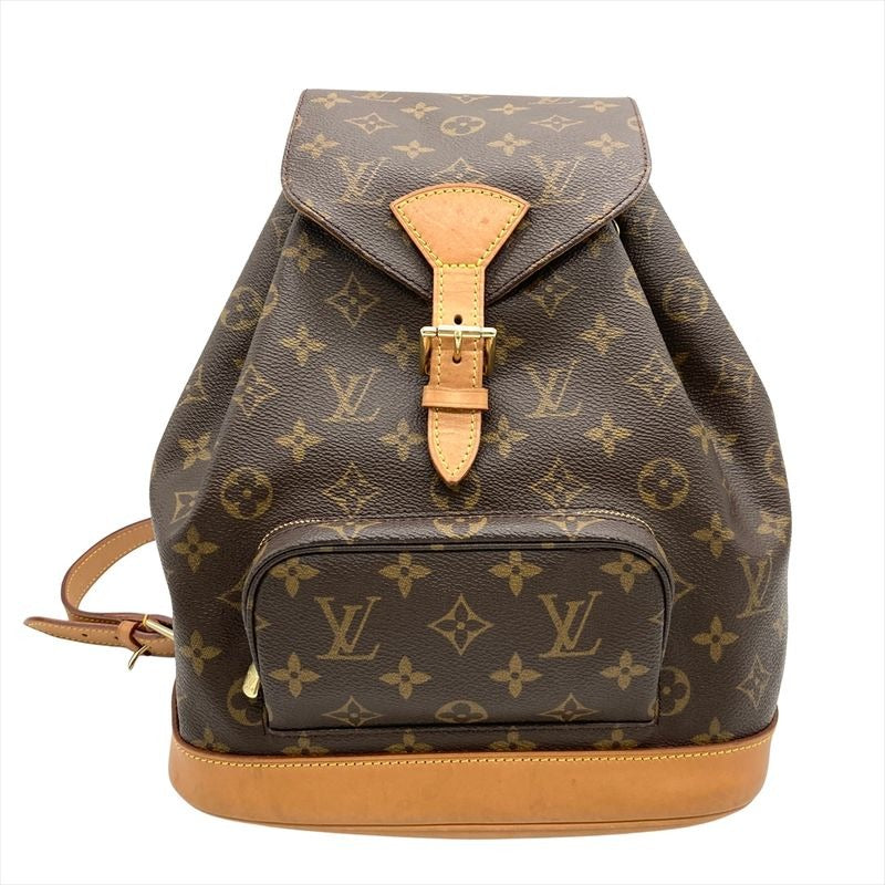 Louis Vuitton Montsouris MM Backpack Monogram Canvas Brown Gold Hardware