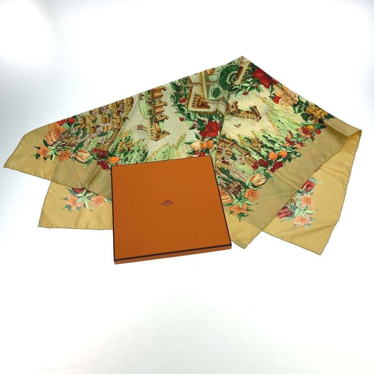 Hermes Silk Scarf Carre 90 au Pays de Cocagne in Paradise