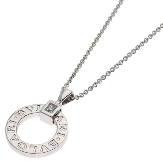 Bvlgari Double Logo Diamond Necklace 18k White Gold