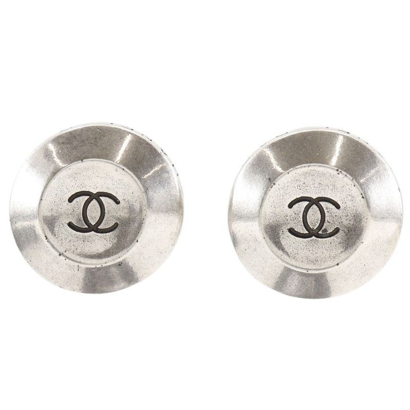 Chanel Coco Mark Metal Silver 99P Ladies 19.1g Earring