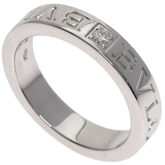 Bvlgari Double Logo Diamond Ring 18K White Gold