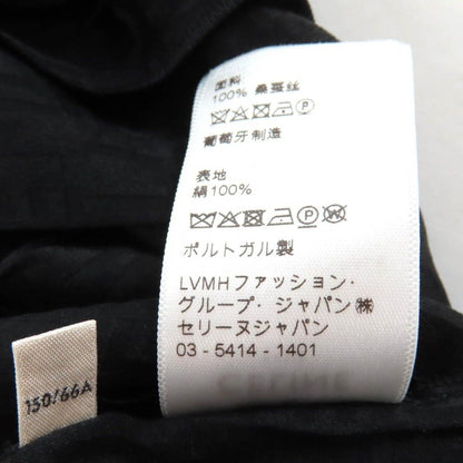 Celine Silk Hedi Slimane Era Logo All Over Pattern Long Length Pleated Skirt — view 10
