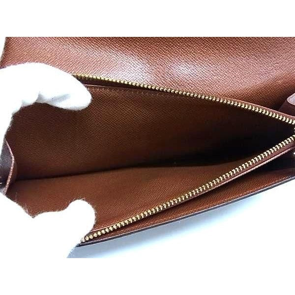 Louis Vuitton Long Wallet Monogram Pochette Porte Monet Cles Di Brown — view 6