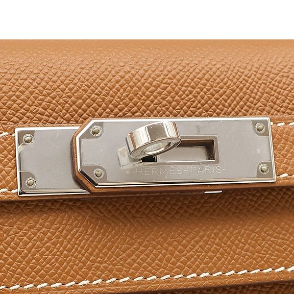 Hermes 2-Way Bag Kelly 28 Outer Stitch Vaux Epson Gold Silver Hardware Brown