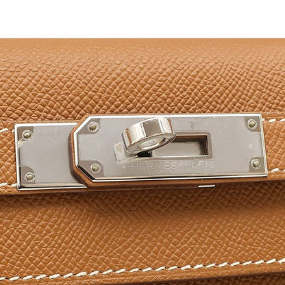 Hermes 2-Way Bag Kelly 28 Outer Stitch Vaux Epson Gold Silver Hardware Brown