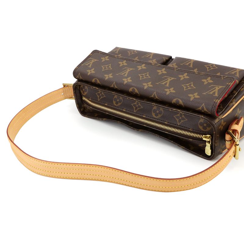 Louis Vuitton Monogram Vivacite MM Shoulder Bag Brown M51164 Gold Hardware