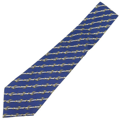 Hermes Necktie Harness 9cm (3.54in) Silk Navy and Multicolor Navy Blue Belt