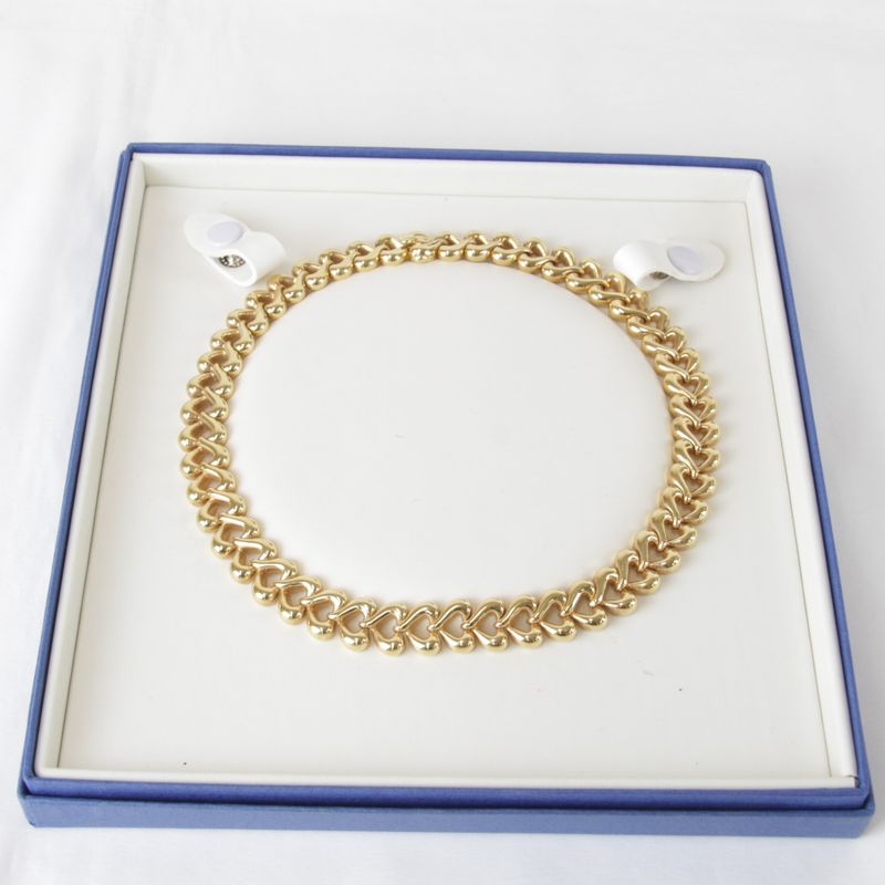 18K Van Cleef & Arpels Heart Link Choker Necklace With Certificate Of