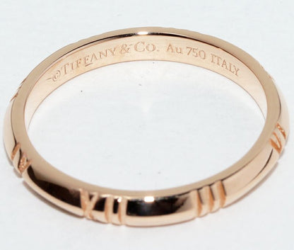Tiffany & Co Ring 18K Pink Gold Atlas X Closed Narrow Ring Width 3mm (012in)