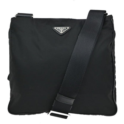 Prada Shoulder Bag Nylon Leather Black 87ka725