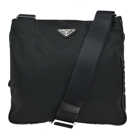 Prada Shoulder Bag Nylon Leather Black 87ka725