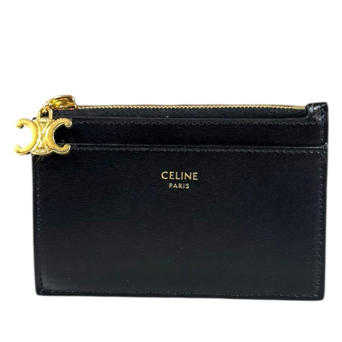 Celine Card Folder with Zip Case Leather