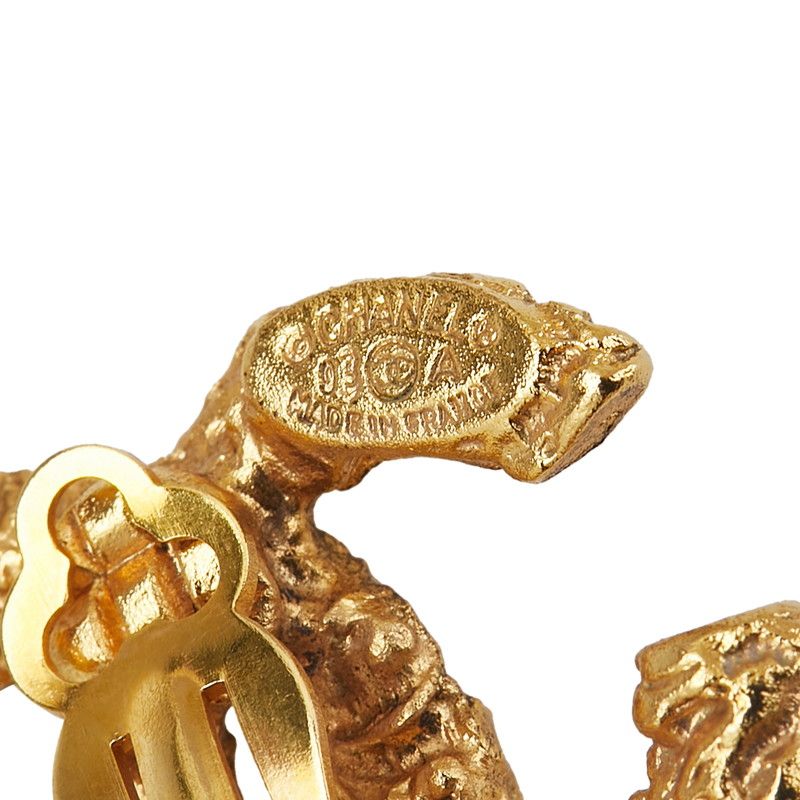 Chanel Vintage Coco Mark Lava Fringe Gold Plated Ladies Chanel