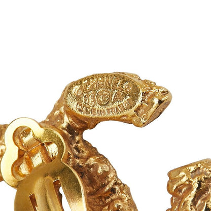 Chanel Vintage Coco Mark Lava Fringe Gold Plated Ladies Chanel