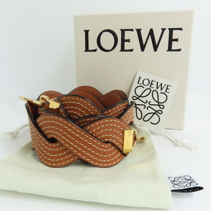 Loewe Shoulder - Wavy - Stitch Brown Gdhardware Bag Strap Single Item
