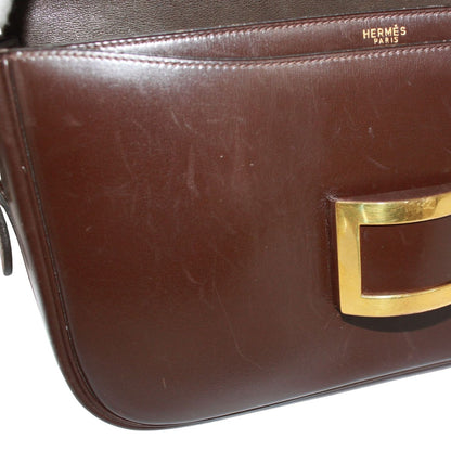 Hermes Martine Box Calf Brown Shoulder Bag Gold — view 13