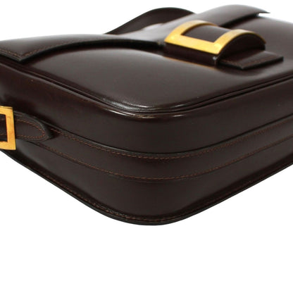 Hermes Martine Box Calf Brown Shoulder Bag Gold — view 6