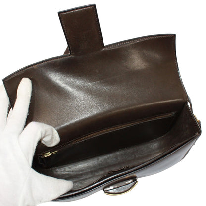 Hermes Martine Box Calf Brown Shoulder Bag Gold — view 7