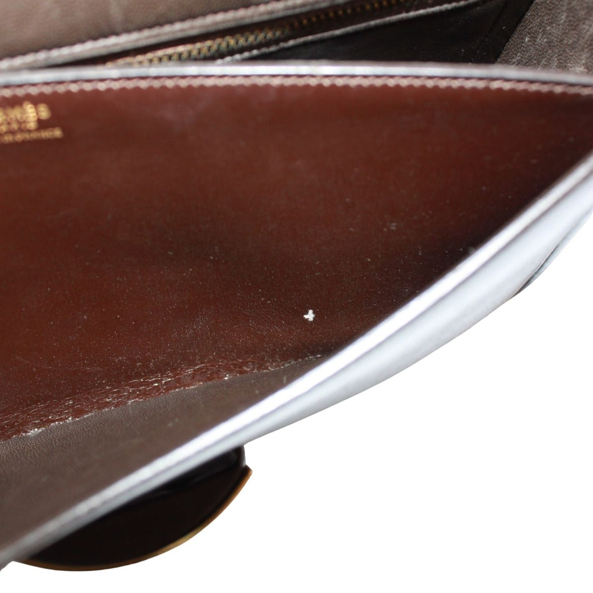 Hermes Martine Box Calf Brown Shoulder Bag Gold — view 10