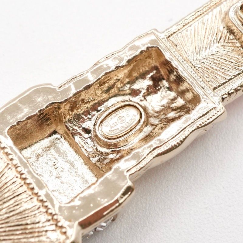 Chanel Brooch Corsage Gold Black Pink Here Mark Rhinestone Lip Motif