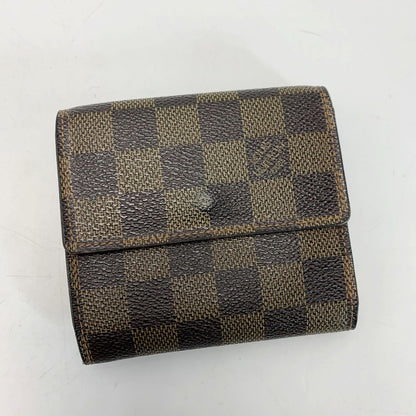 Louis Vuitton Damier Portefeuille Elise N61654 Brown Bifold Wallet Leather