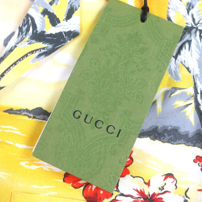 Gucci 22AW 694124 100% Cotton Hibiscus Short Sleeve Short Sleeve Bow Ring