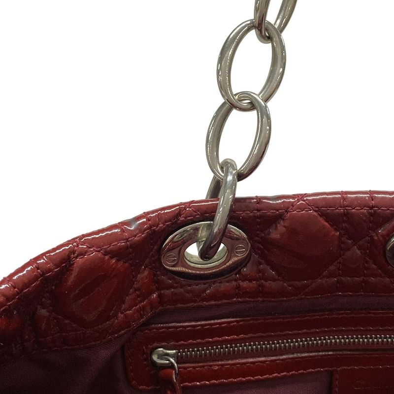 Dior/christian Dior Tote Bag Canage Stitch Red Leather
