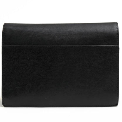 Gucci Bag Second Bag Clutch Bag Men Leather Genuine Black 03137 1669 Flap