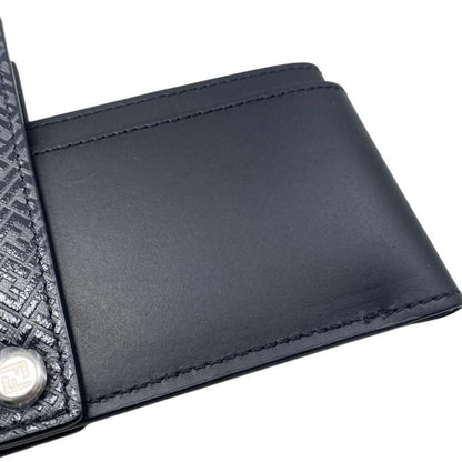 Fendi Card Case Flip Case 7m0312 Aglp F0l6b Ff Logo Asphalt Black Gray Silver