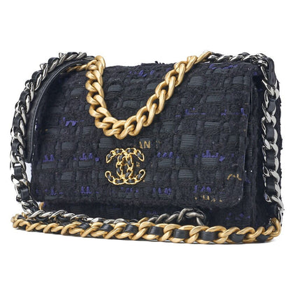 Chanel Shoulder Bag Tote Bag Chanel 19 Matelasse Chain Wallet Tweed Black And