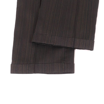 Hermes 23AW 3h0418dw Silk Blend Striped Center Press Pants Slacks Khaki 36 Made